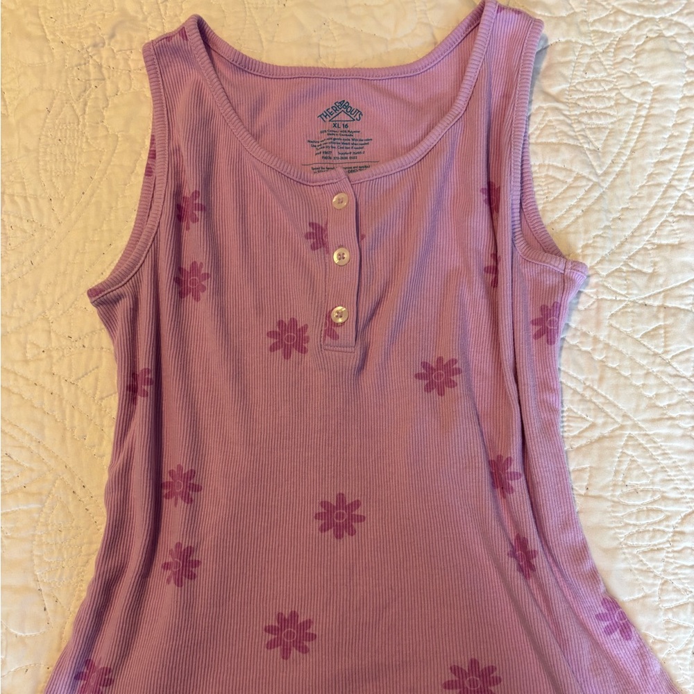 Thereabouts purple flower tank top